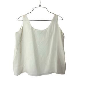 Niteline Della‎ Roufogali Vintage 100% silk ivory cream layered tank top Size 8